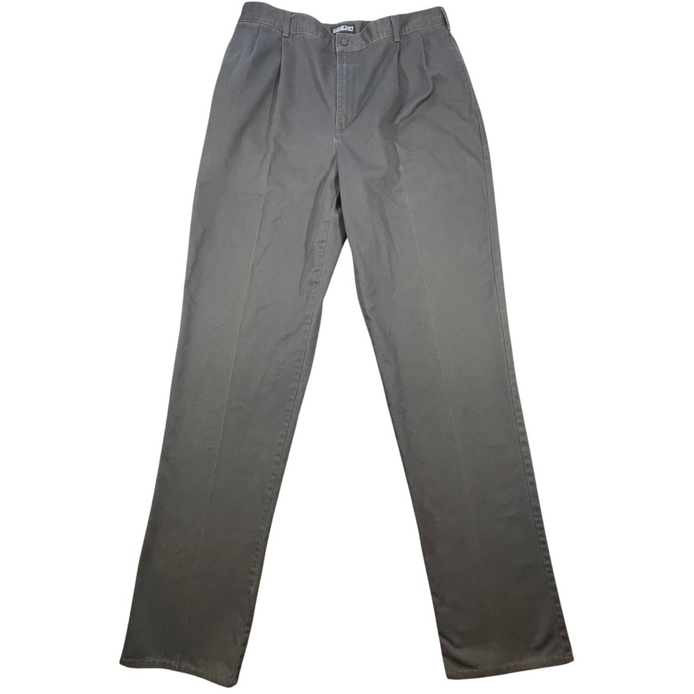 Lands End Gray Pleated Chino Pants Mens 36 Long